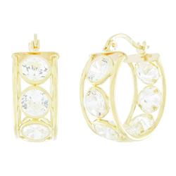 10k White Gold Hoop Diamond Earringswhite 