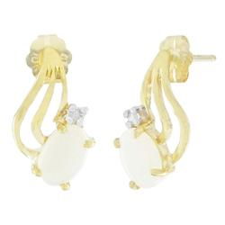10k Yellow Gold Opal Topaz Earringsyellow 