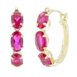 10k Yellow Gold Ruby Small Hoop Earringsyellow 