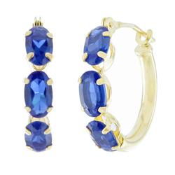 10k Yellow Gold Sapphire Small Hoop Earringsyellow 