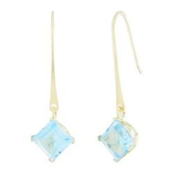 10k Yellow Gold Blue Topaz Earringsyellow 