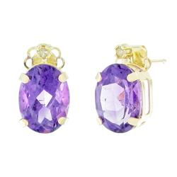10k Yellow Gold Amethyst Diamond Earringsyellow 