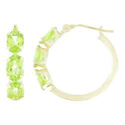 10k Yellow Gold Peridot Hoop Earringsyellow 