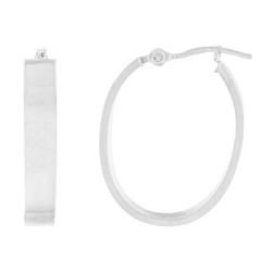 White Gold Medium Size Hoop Earringswhite 