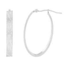 10k White Gold Medium Size Hoop Earringswhite 