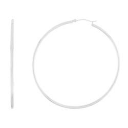 10k White Gold Large Hoop Earringswhite 