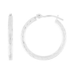 10k White Gold Black Small Hoop Earringswhite 