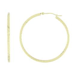 10k White Gold Black Medium Size Hoop Earringswhite 
