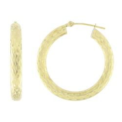 10k Yellow Gold Black Medium Size Hoop Earringsyellow 
