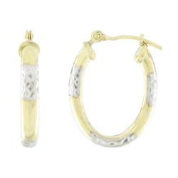 10k White Gold Yellow Small Hoop Earringswhite 