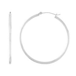 10k White Gold Black Medium Size Hoop Earringswhite 