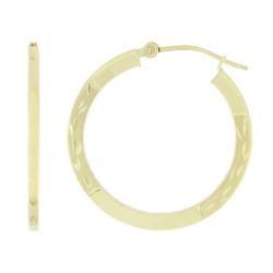 10k Yellow Gold Black Medium Size Hoop Earringsyellow 