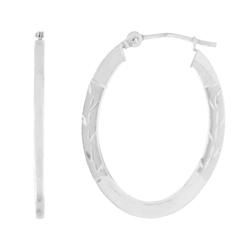 10k White Gold Medium Size Hoop Earringswhite 