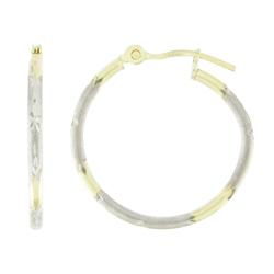 10k White Gold Yellow Hoop Earringswhite 