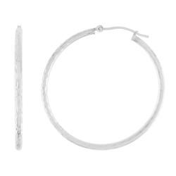 10k White Gold Hoop Earringswhite 