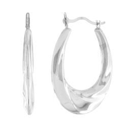 10k White Gold Hoop Earringswhite 