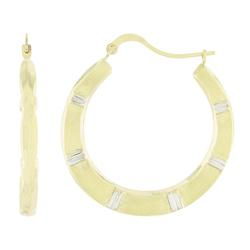 10k White Gold Medium Size Hoop Earringswhite 