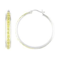 Gold Sterling Silver Medium Size Hoop Earringsgold 