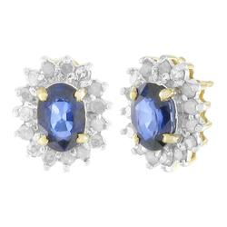 Yellow Gold Sapphire Diamond Earringsyellow 