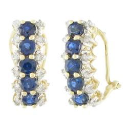 Yellow Gold Sapphire Diamond Earringsyellow 
