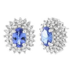 14k White Gold Tanzanite Diamond Earringswhite 