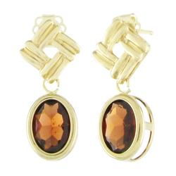 14k Yellow Gold Garnet Earringsyellow 