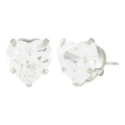 Sterling Silver Heart Shaped Cubic Zirconia Earringssterling 