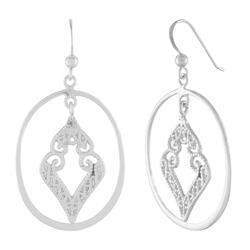 Sterling Silver Hoop Diamond Earringssterling 