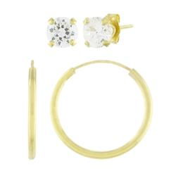 Gold Small Hoop Cubic Zirconia Earringsgold 