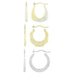 10k White Gold Yellow Small Hoop Earringswhite 