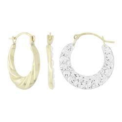 Yellow Gold Hoop Cubic Zirconia Earringsyellow 