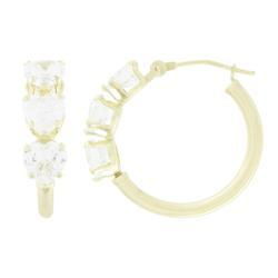 Yellow Gold Hoop Cubic Zirconia Earringsyellow 