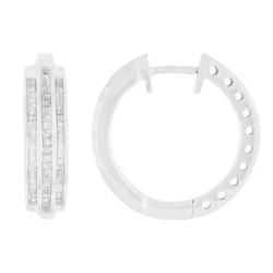 White Gold Hoop Diamond Earringswhite 