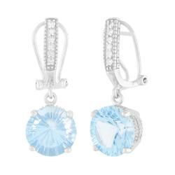 White Gold Blue Topaz Diamond Earringswhite 