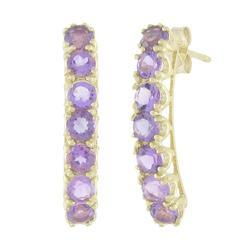 Yellow Gold Amethyst Earringsyellow 
