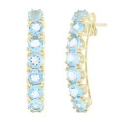 Yellow Gold Blue Topaz Earringsyellow 