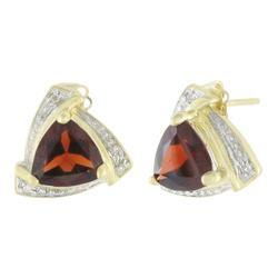 Yellow Gold Garnet Earringsyellow 