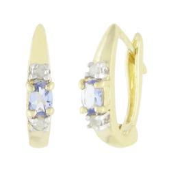 Yellow Gold Tanzanite Hoop Diamond Earringsyellow 