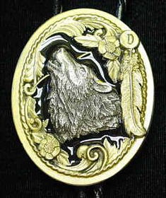 Large Gold Bolo - Wolf Headgold 