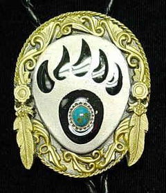 Large Gold Bolo - Bear Claw and Stonegold 