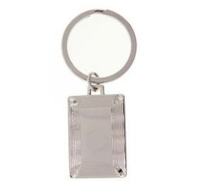 Unique Rhodium Plated Mens Key Ring Fob - New