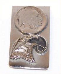 Handcrafted Native American Eagle and Nickel Money Clip