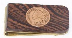 Handcrafted Native American Indian Head Penny Money Clip