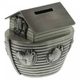 Pewter Noah's Ark Baby Child Bank Birth Gift