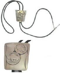 Authentic Double Nickel Bolo Tie, Native Americanauthentic 