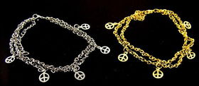 Peace Sign Ankle Bracelets. Price Per Dozen Case Pack 1