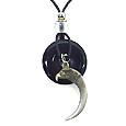 Onyx and Diamond Cut Pewter Necklace - Eagleonyx 