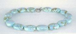 Turquoise Oval-beaded Necklaceturquoise 