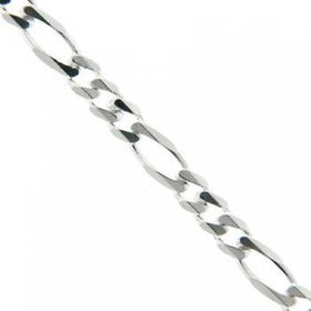 Sterling Silver Unisex Figaro Necklace Lobster Claspsterling 