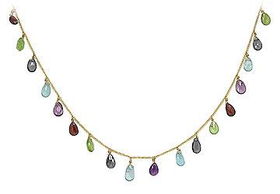 Multicolor Gemstone Necklace : 14K Yellow Gold - 25.00 CT TGWmulticolor 